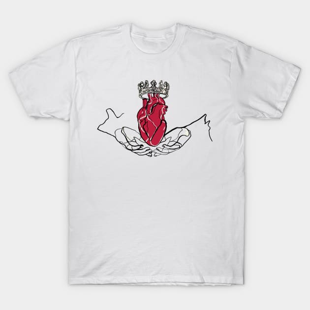 Single Line - Claddagh T-Shirt by MaxencePierrard